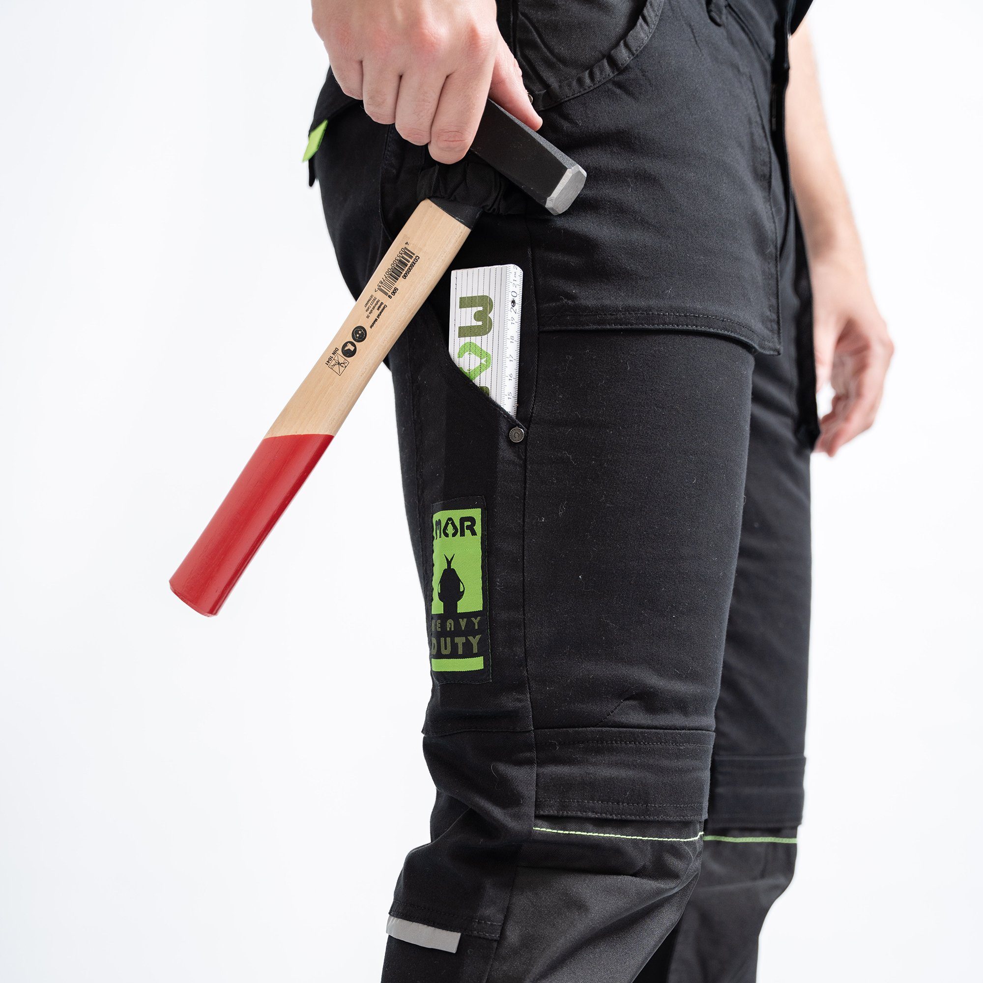 MAR Workwear Arbeitshose Premium, 8 Taschen, ergonomischer Schnitt, seitlich dehnbarer Bund, Reflektorstreifen, Atmungsaktiv