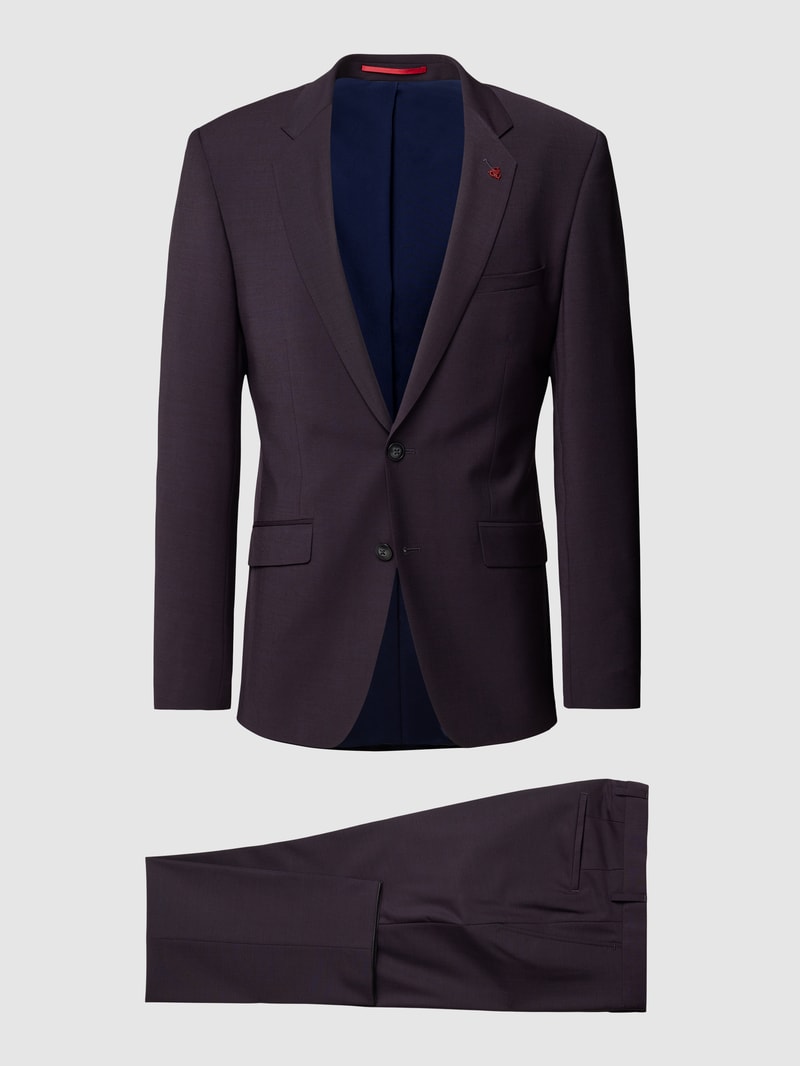Slim Fit Anzug mit 2-Knopf-Sakko in lila
