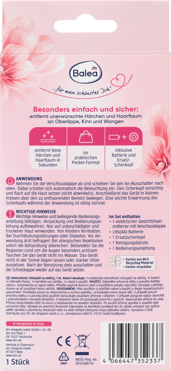 Elektrischer Gesichtshaarentferner, 1 St