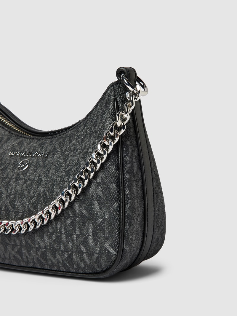 Pochette mit Allover-Logo Modell 'JET SET CHARM' in schwarz