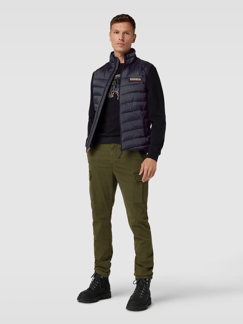 Regular Fit Steppweste mit Stehkragen Modell 'AERONS' in schwarz