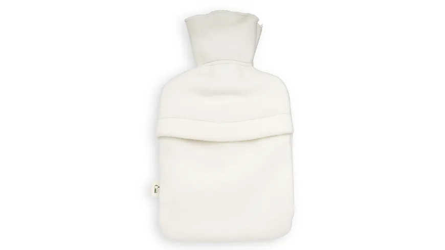 Grünspecht Naturkautschuk-Wärmflasche mit Bio-Bezug klein beige, grün