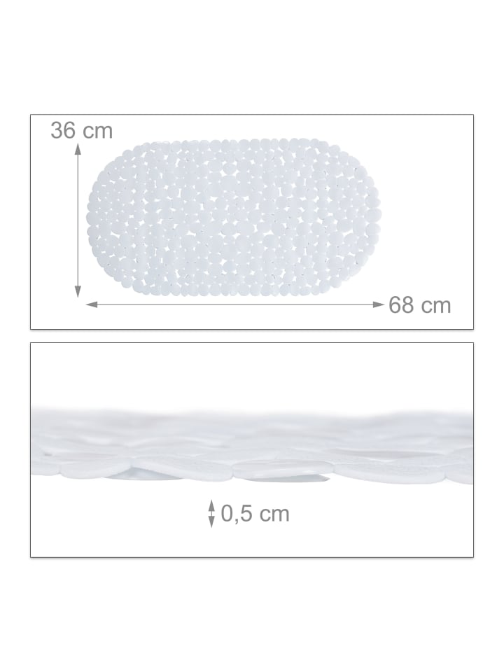 relaxdays Badewannenmatte in Weiß - (B)36 x (T)68 cm günstig kaufen onesize