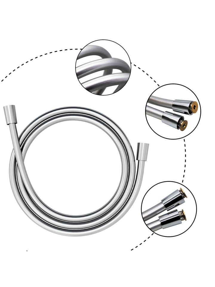 Intirilife Universal Duschschlauch 150 cm in Silber günstig kaufen onesize