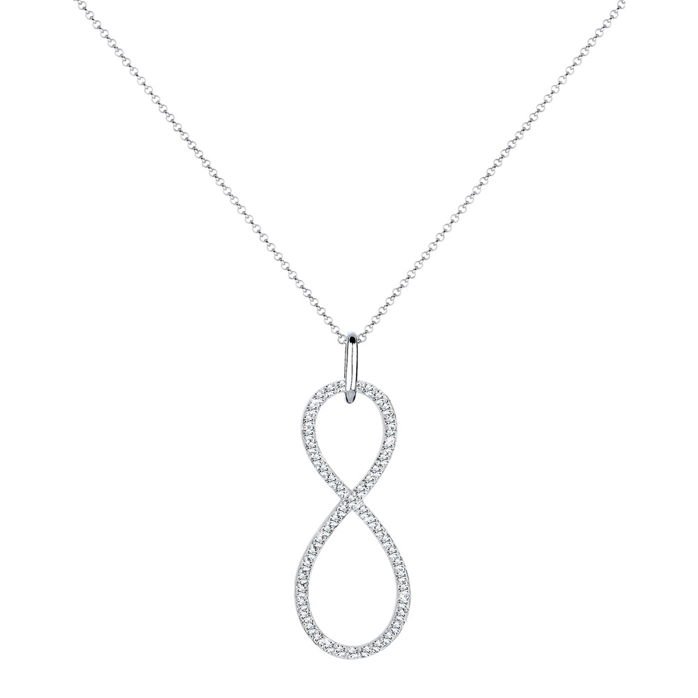 Elli PREMIUM Elli PREMIUM Collier Femme Symbole Infinité de Cristal - (925/1000) Argent collier