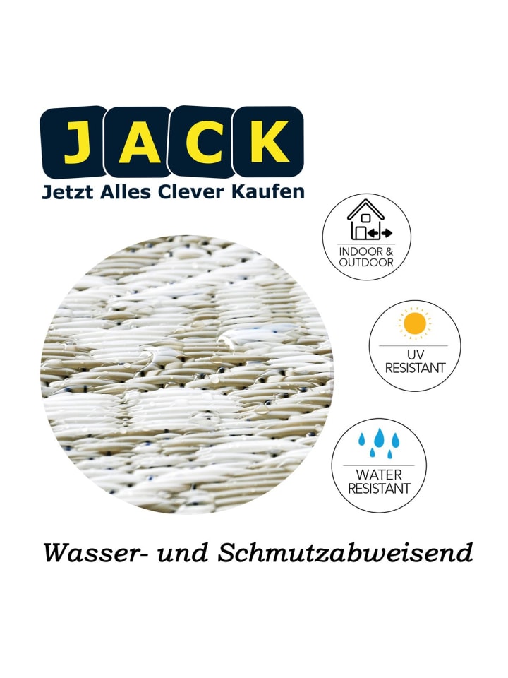 JACK Outdoor Teppich 120x180cm In- & Outdoor in Ornamente Taupe günstig kaufen 120x180cm