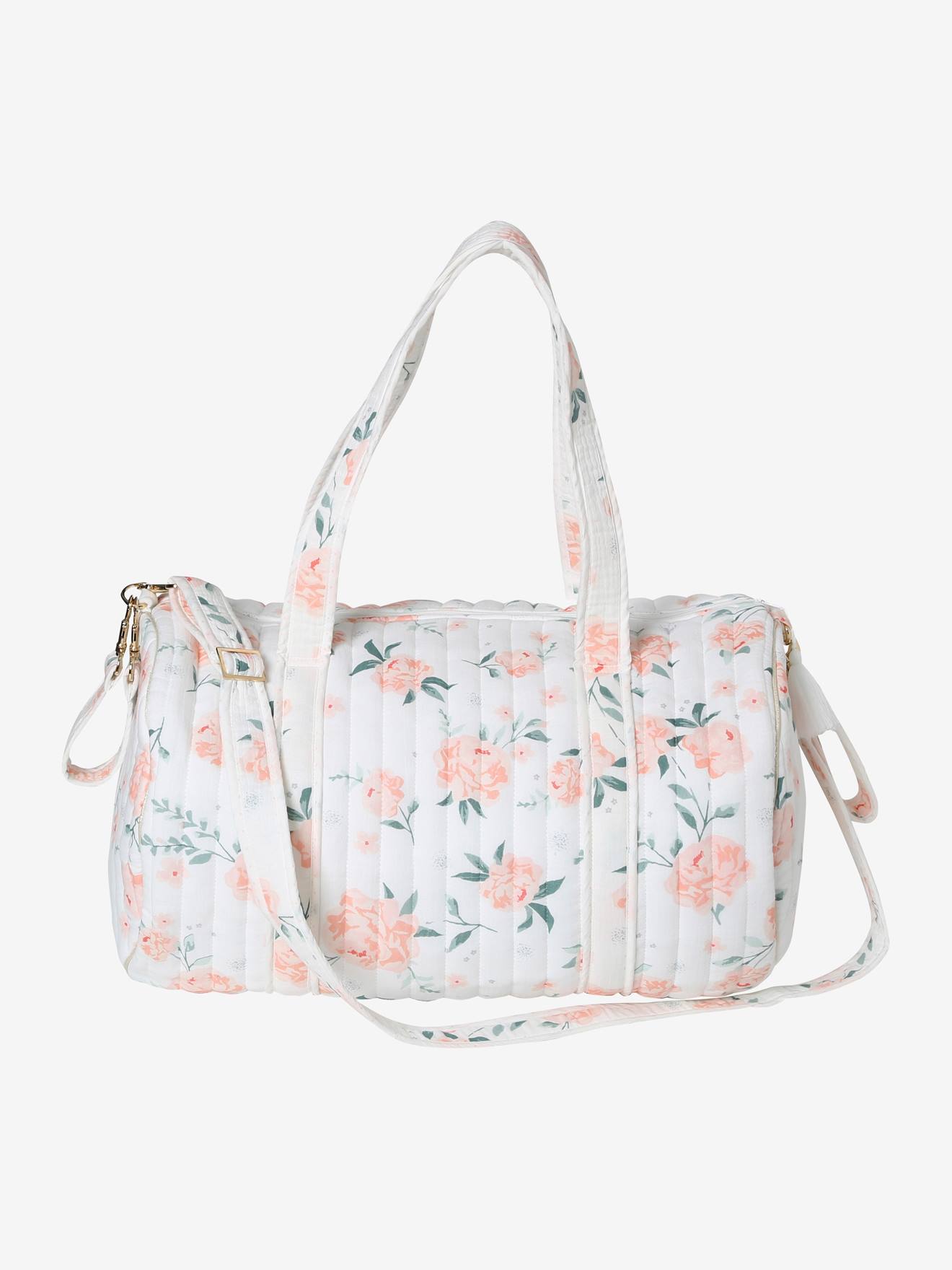 Vertbaudet Wickeltasche BABY ROLL aus Musselin, personalisierbar - zartrosa