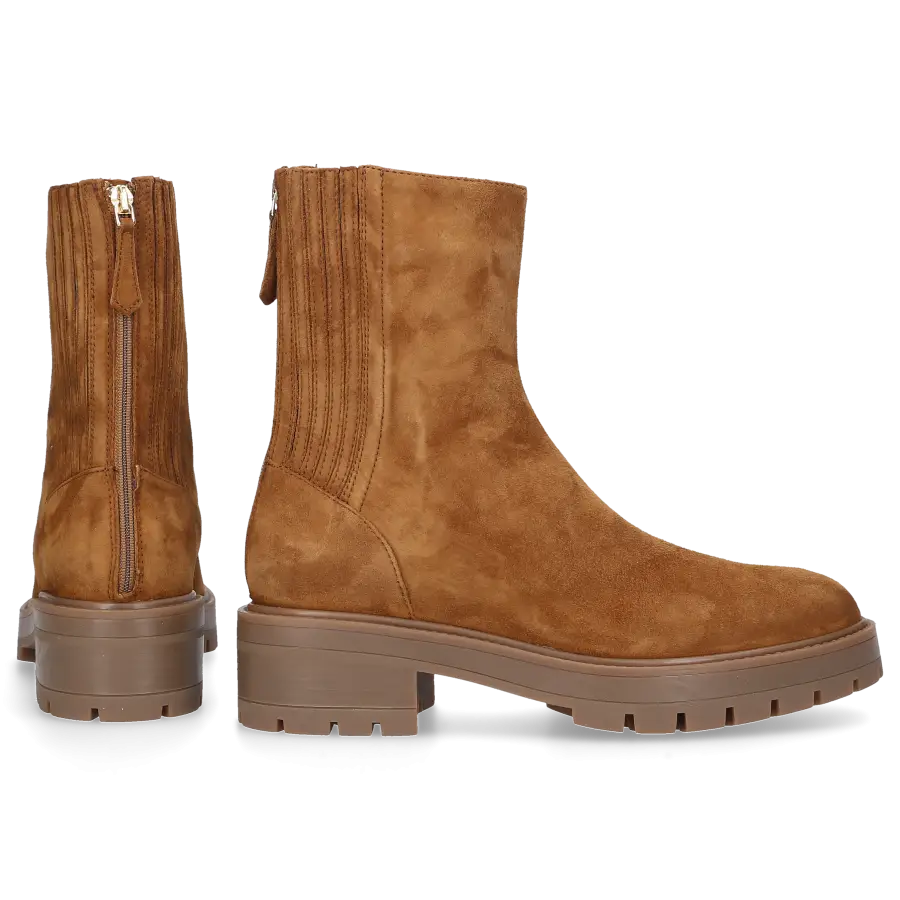 Aquazzura - Stiefeletten SAINT HONORE Veloursleder - beige