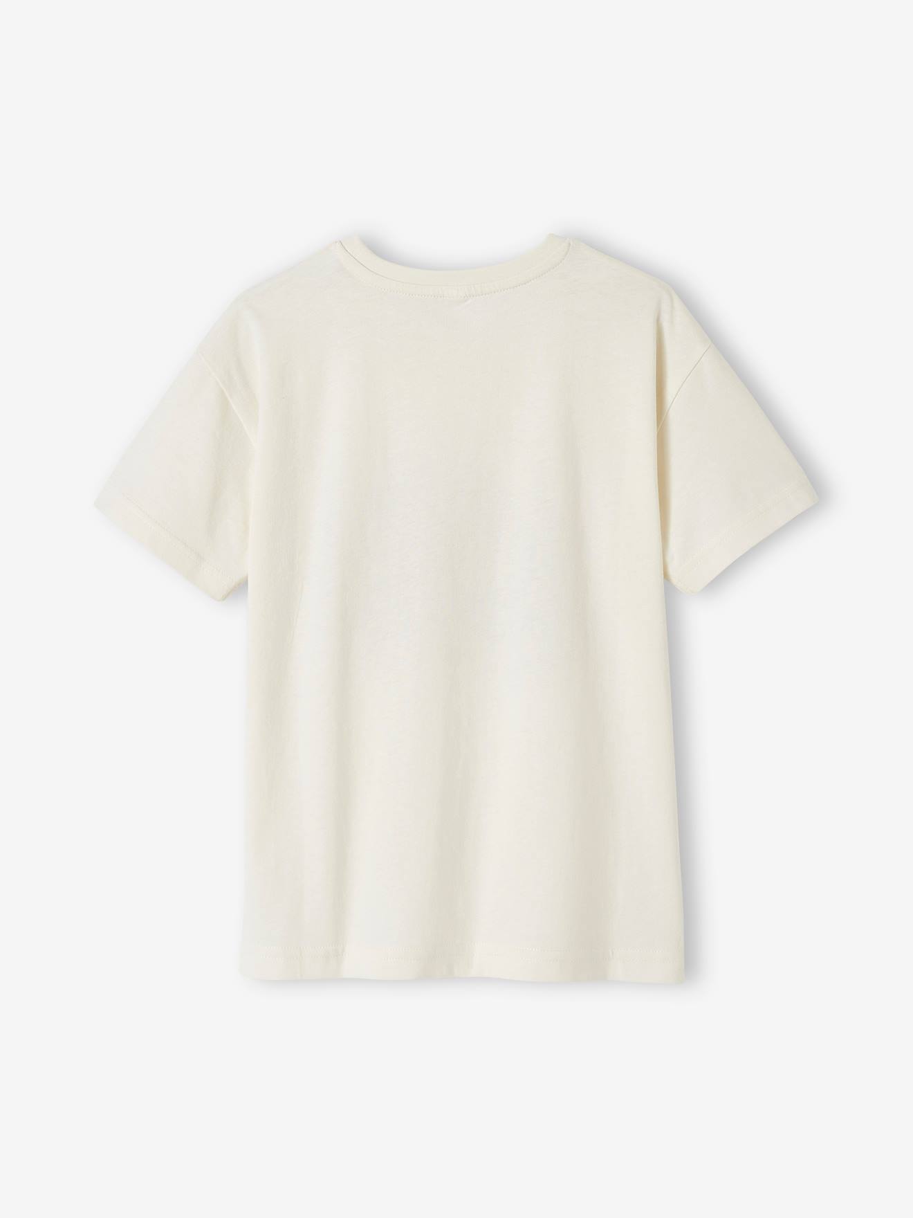 Vertbaudet Jungen T-Shirt mit Tierprint, Recycling-Baumwolle - wollweiß