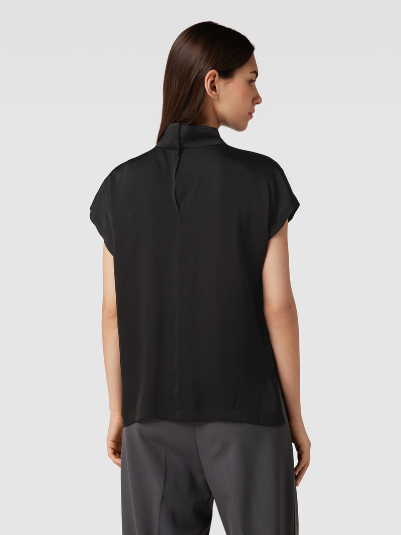 Blusenshirt aus Viskose mit Stehkragen Modell 'ALARIA' in schwarz