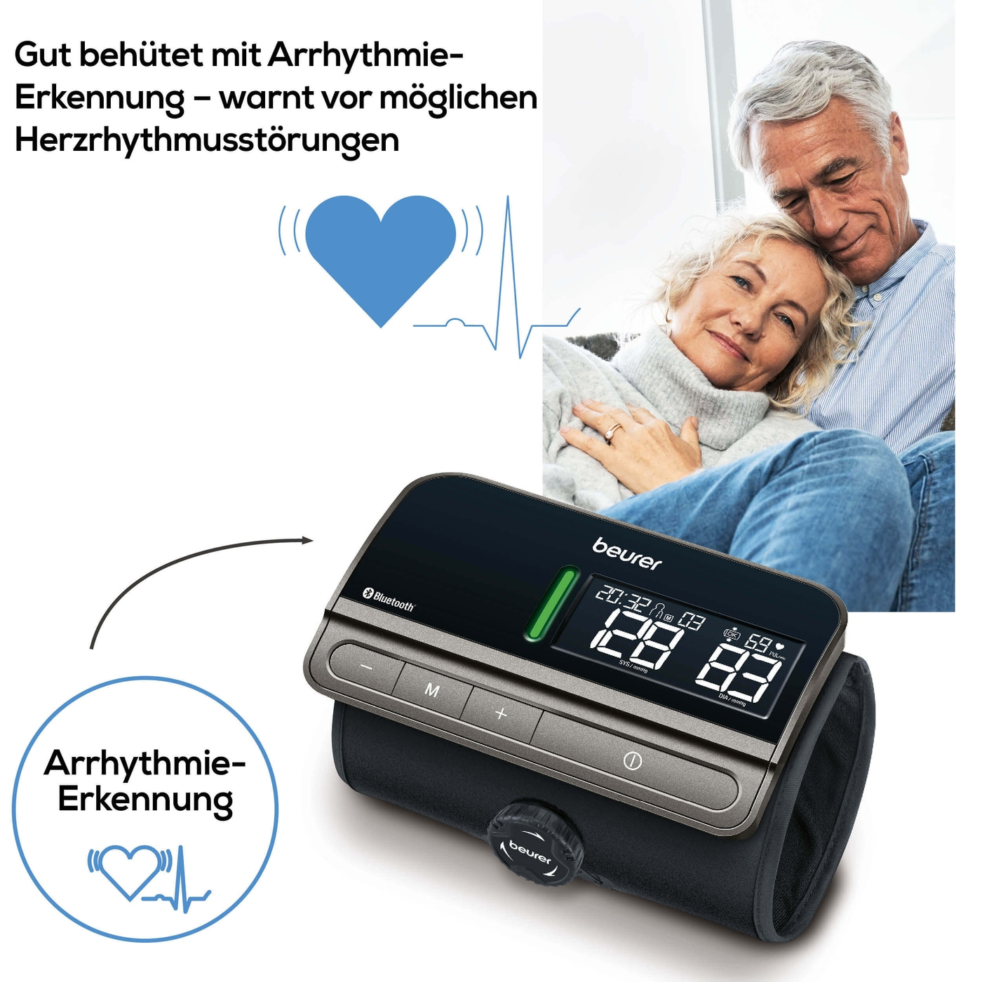 Beurer Blutdruckmessgerät BM 81 easyLock-Bluetooth® Oberarm-Blutdruckmessgerät mit Inflation-Technology & easyLock-Manschette