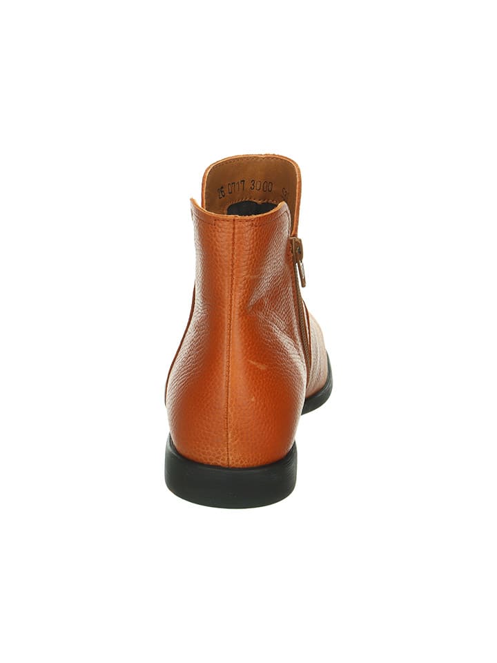 Think! Leder-Ankle-Boots in Hellbraun günstig kaufen