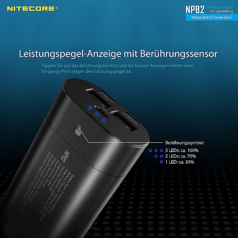 Powerbank NPB2 - 10000mAh - wasserdicht