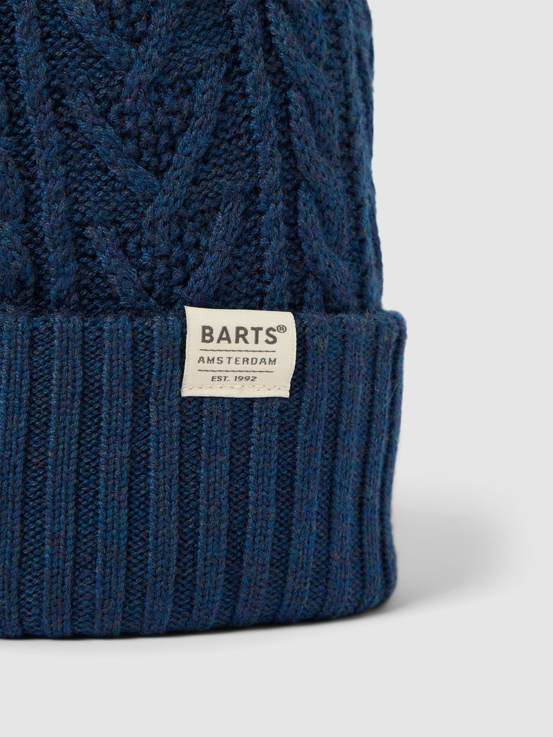 Beanie mit Label-Detail in marineblau