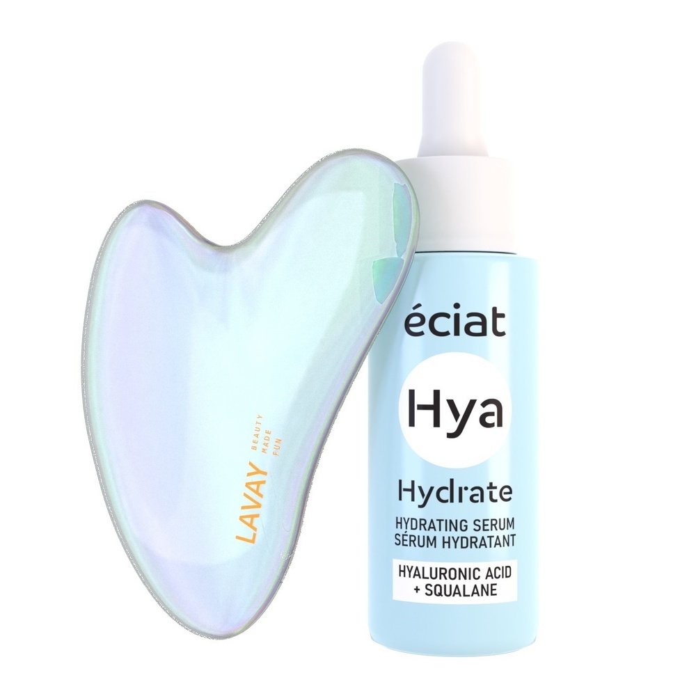 Lavay Paris PLUMP IT UP! Kit GUA SHA + Sérum HYDRATANT Accessoire de Massage & Soin visage