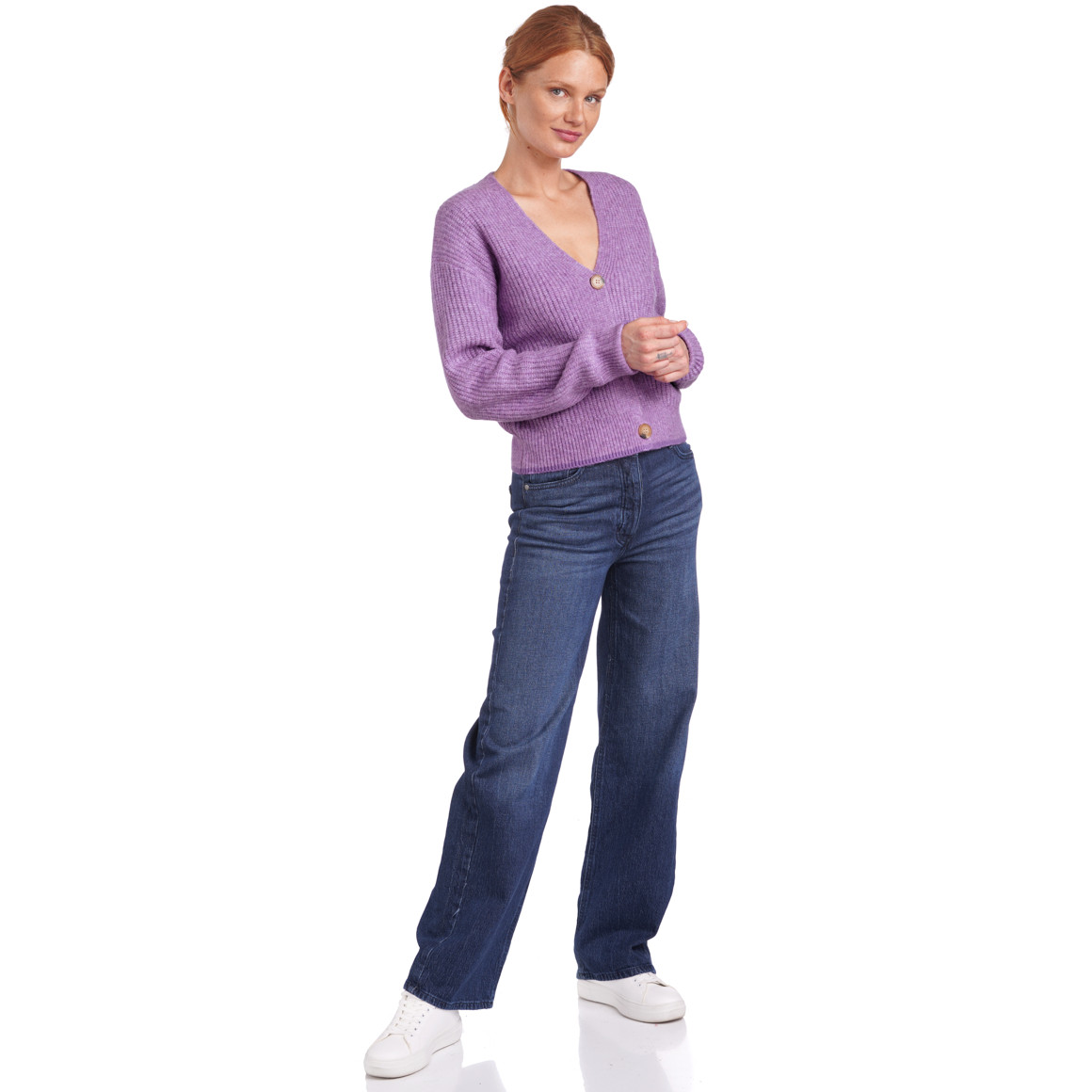 Damen Strickjacke mit V-Ausschnitt