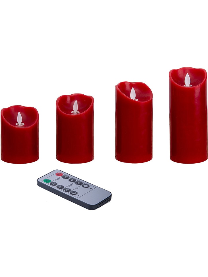 näve 4er-Set: LED-Kerzen in Dunkelrot günstig kaufen onesize