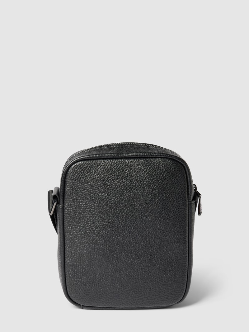 Umhängetasche mit Label-Details Modell 'CENTRAL MINI REPORTER' in schwarz