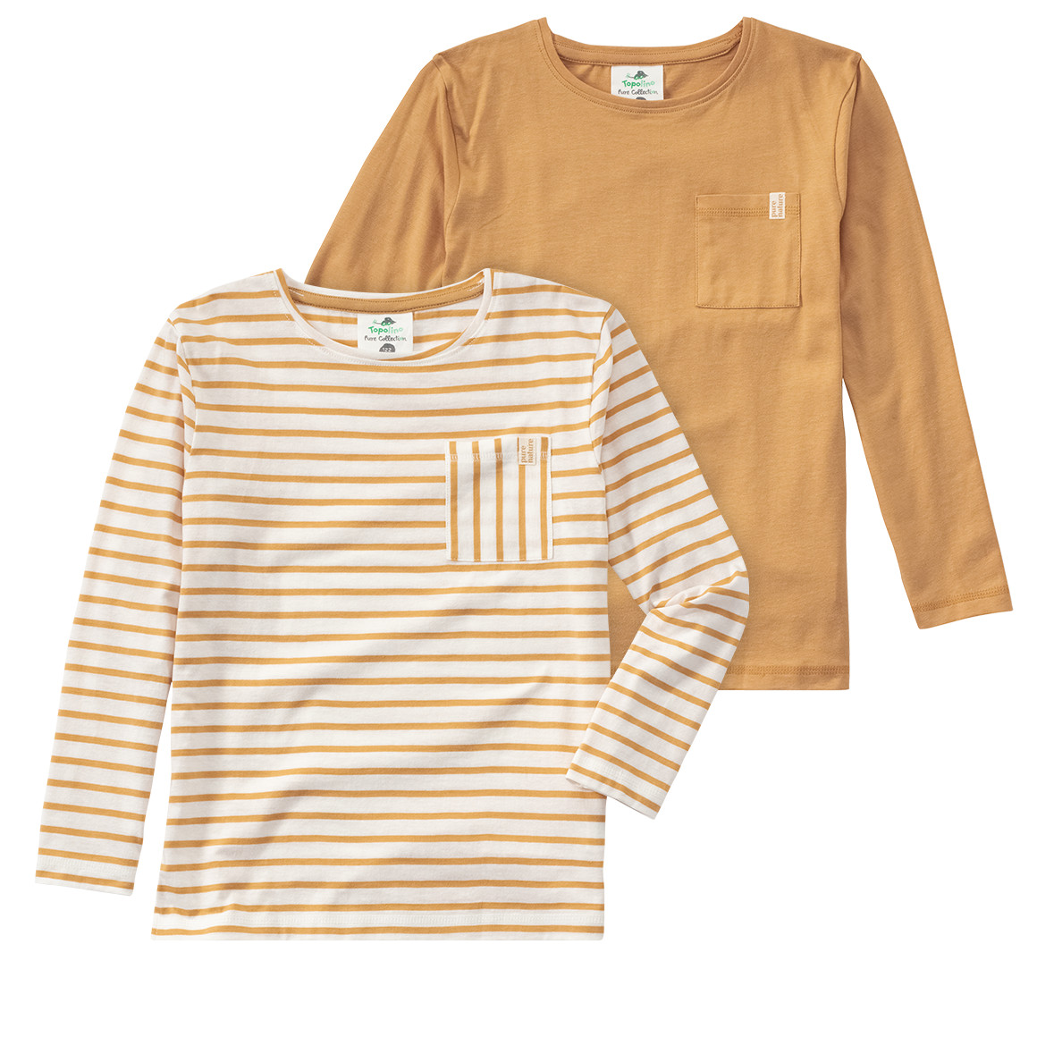 2 Jungen Langarmshirts mit Brusttasche