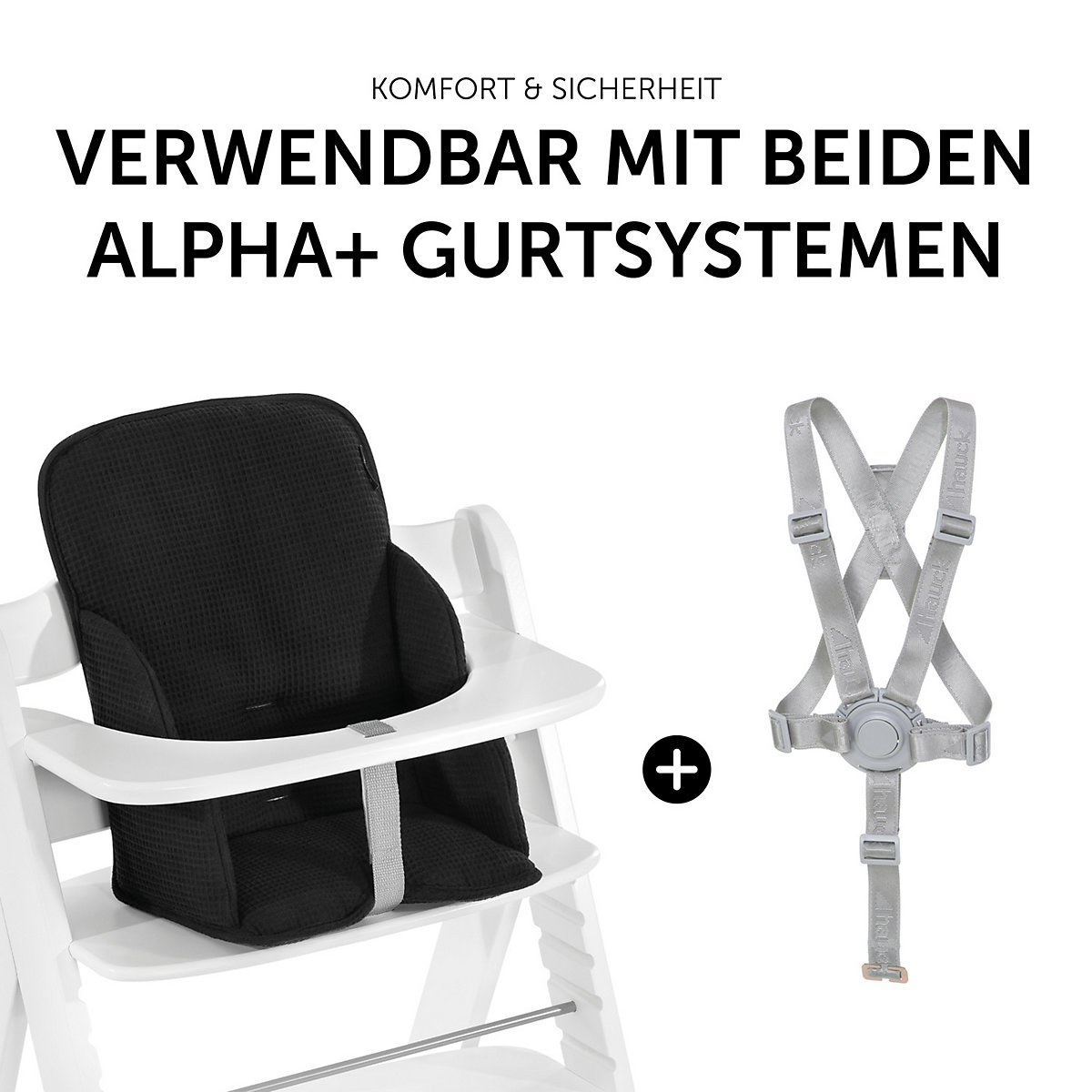 Sitzverkleinerer Alpha Cosy Select, Waffle Pique Black