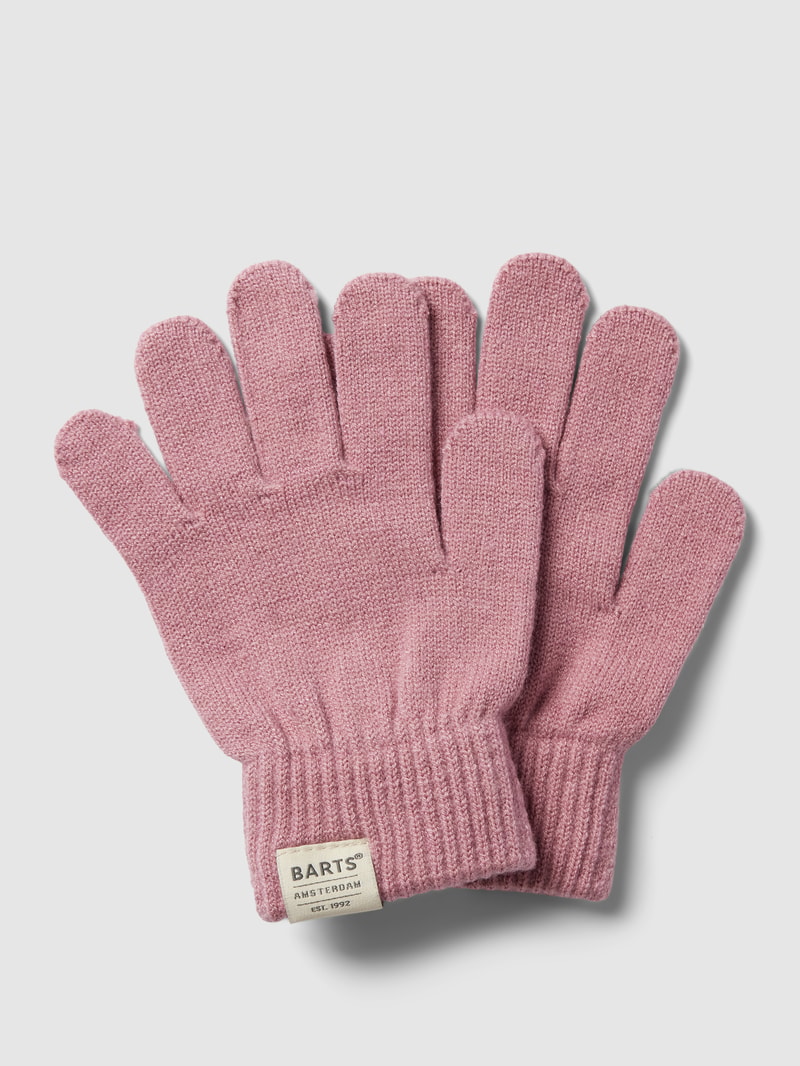 Handschuhe mit Label-Detail Modell 'Sisterbro' in pink