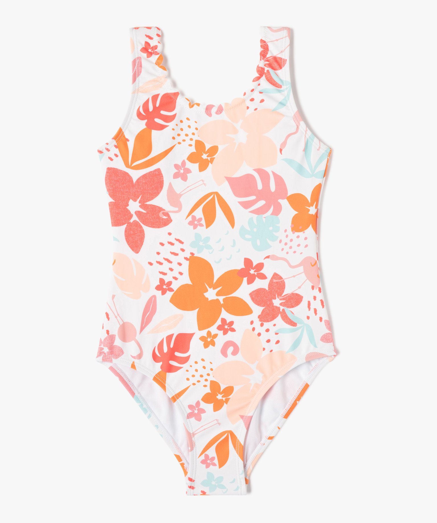 Maillot de bain fille une pièce à motifs exotiques imprime | GEMO
