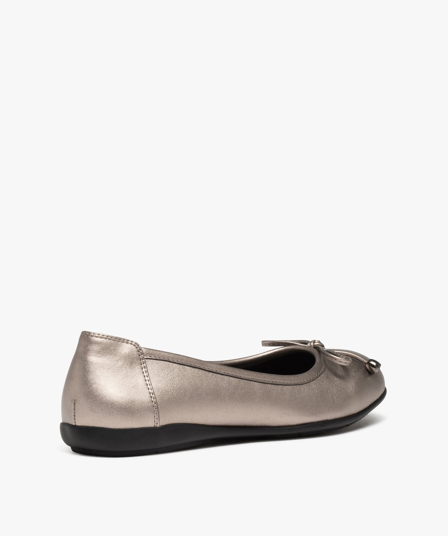 Ballerines femme métallisées à n?ud décoratif gris | GEMO