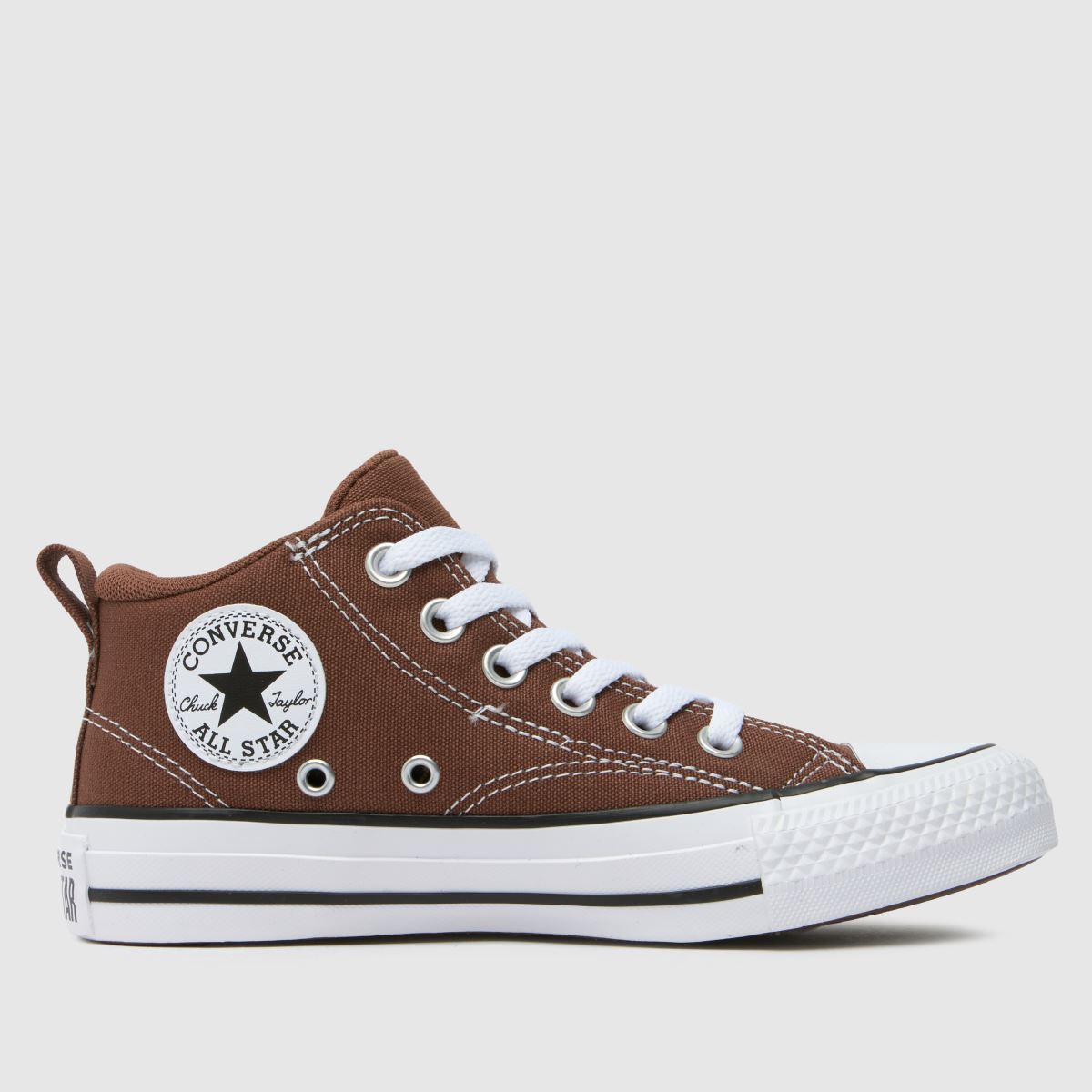 Converse bruna och vita All Star Malden Street pojkar ungdomsskor