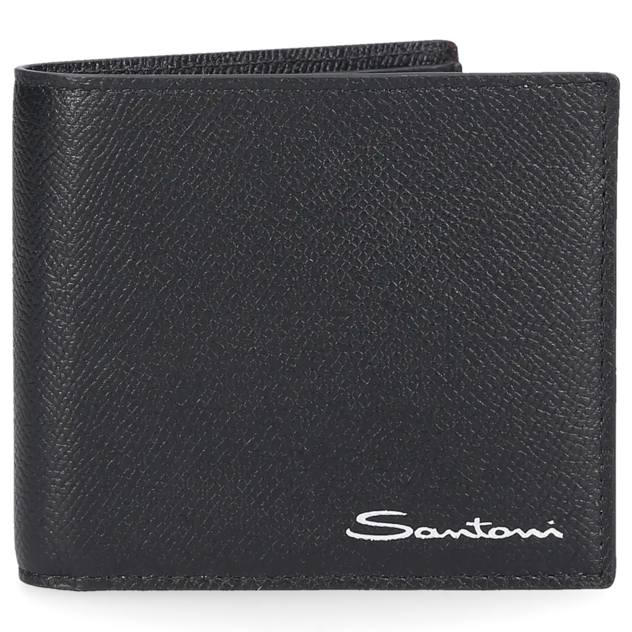 Santoni - Portemonnaie A2376 Kalbsleder - schwarz