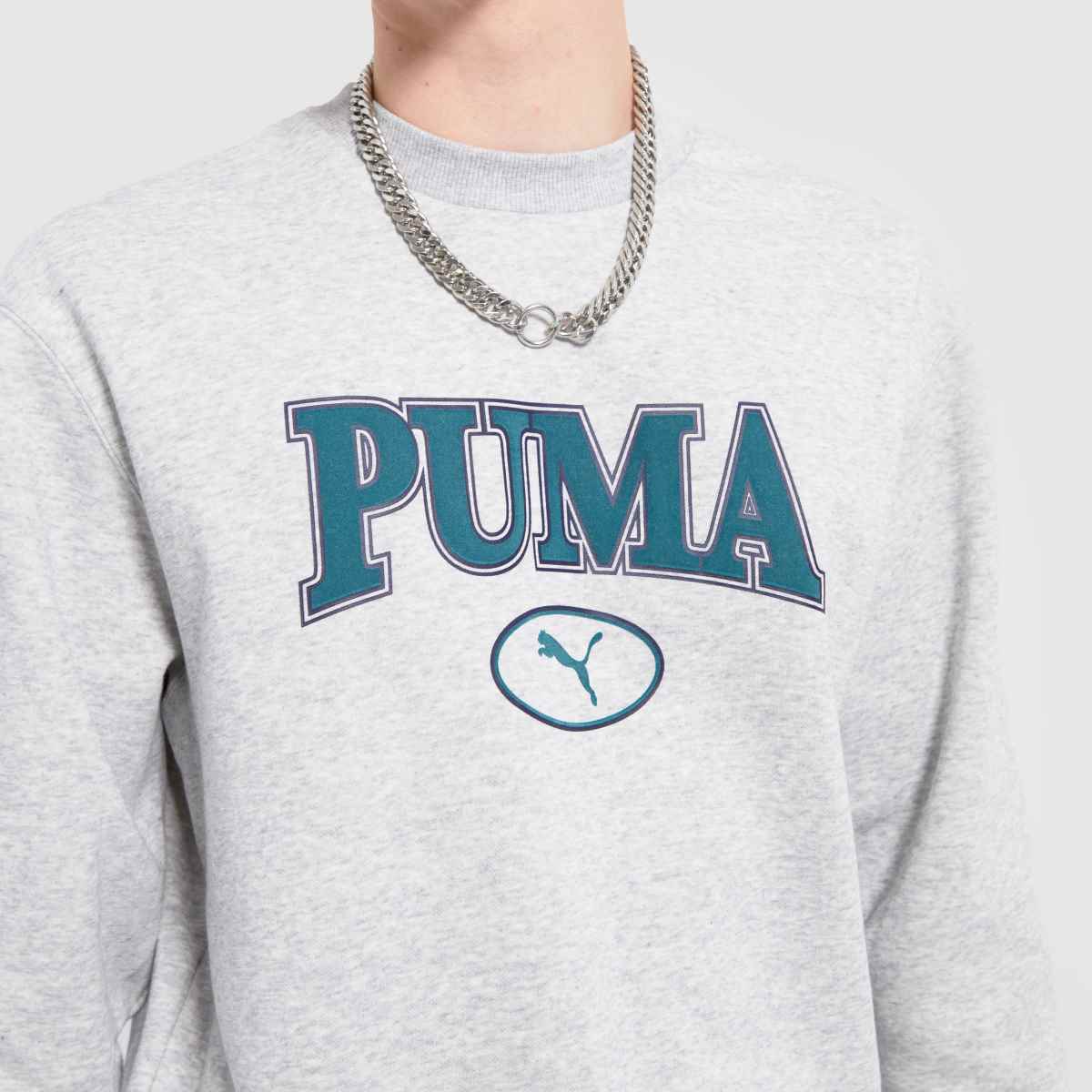 PUMA – Ljusgrå sweatshirt med dragkedja
