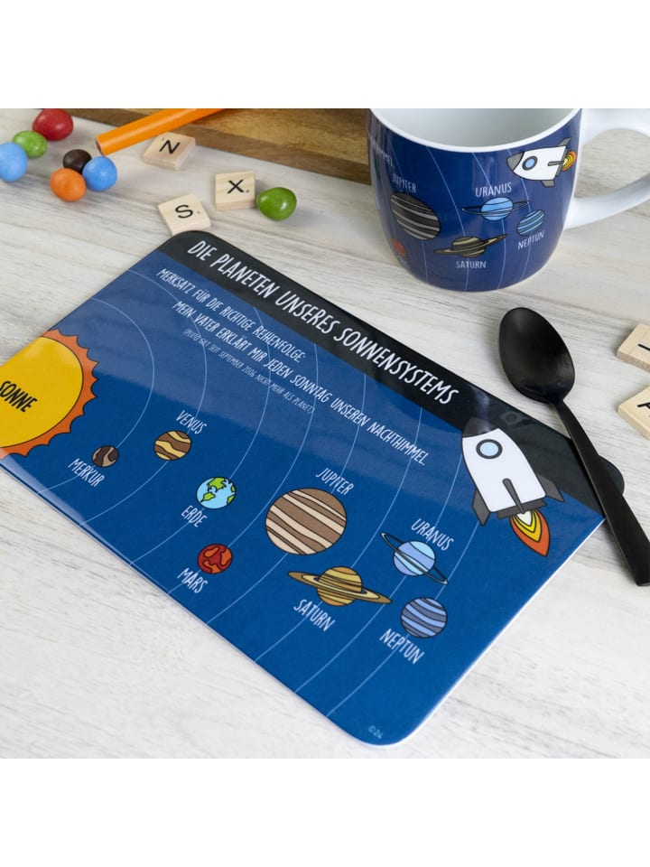 Geda Labels Frühstücksbrettchen Sonnensystem in Dunkelblau - 23,5x14,5x0,3 günstig kaufen onesize