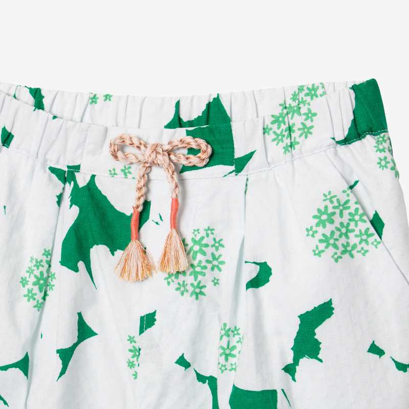 Pantalon fille maxi fleurs vert Catimini