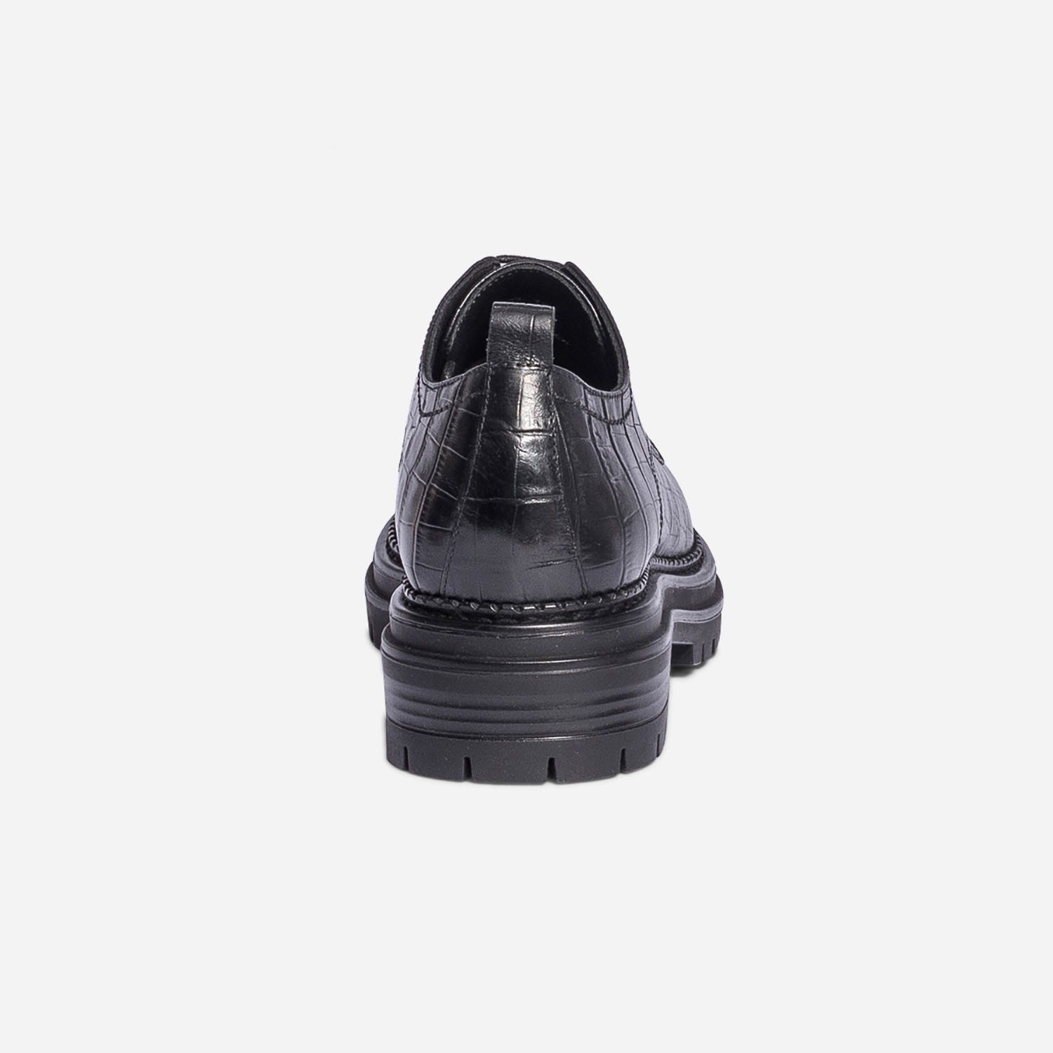 Derby TEXTO noir effet croco