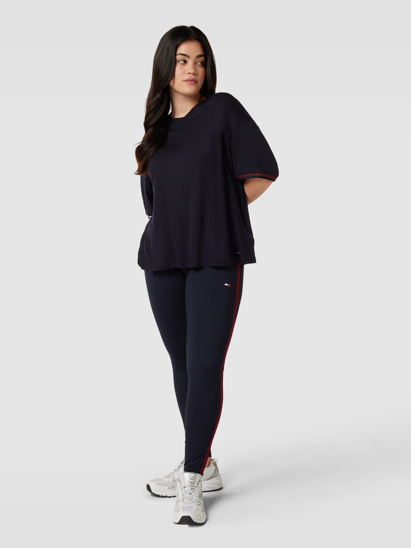 PLUS SIZE Leggings mit elastischem Bund Modell 'SPLIT' in marineblau