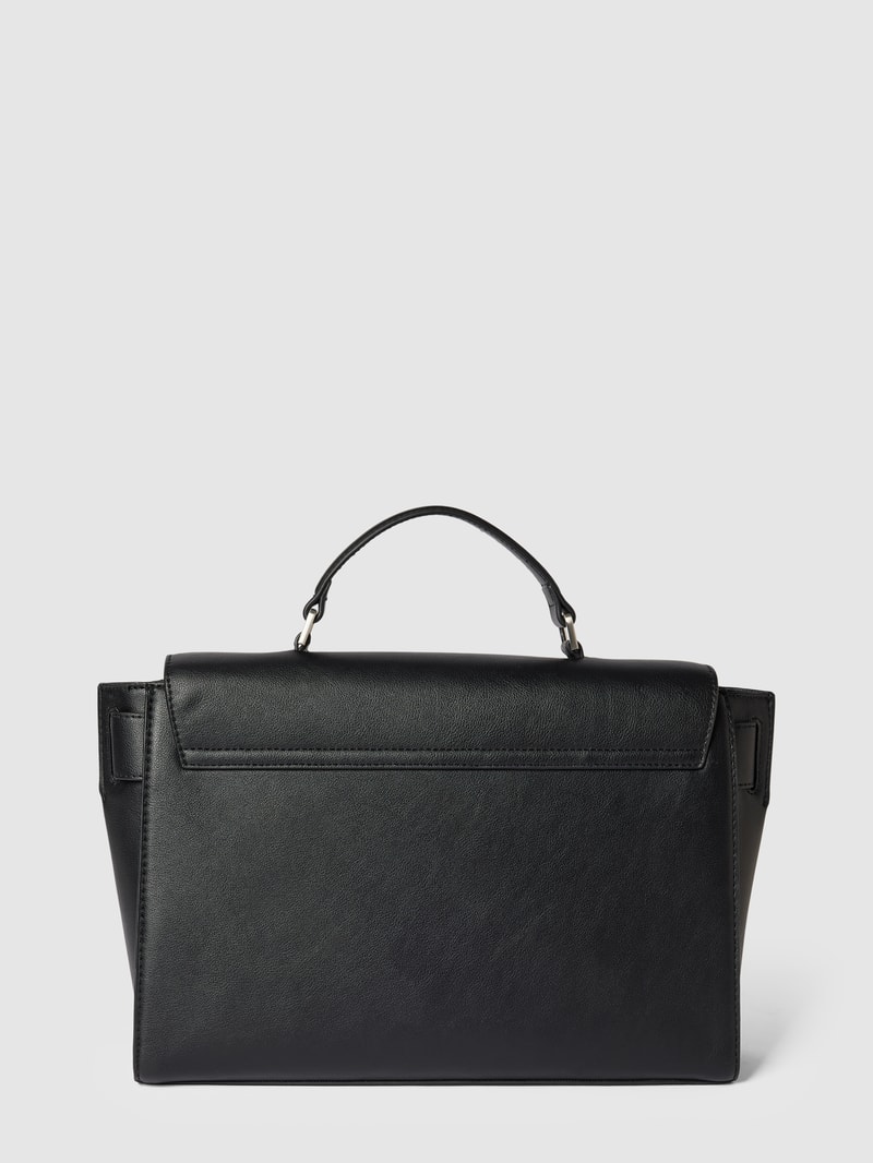Crossbody Bag mit Label-Applikation in schwarz