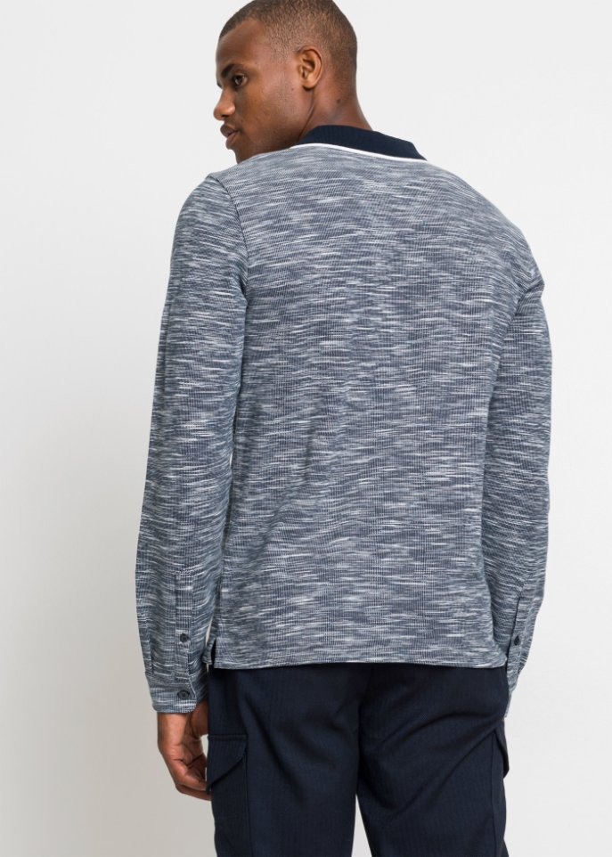 Langarmshirt mit Polokragen