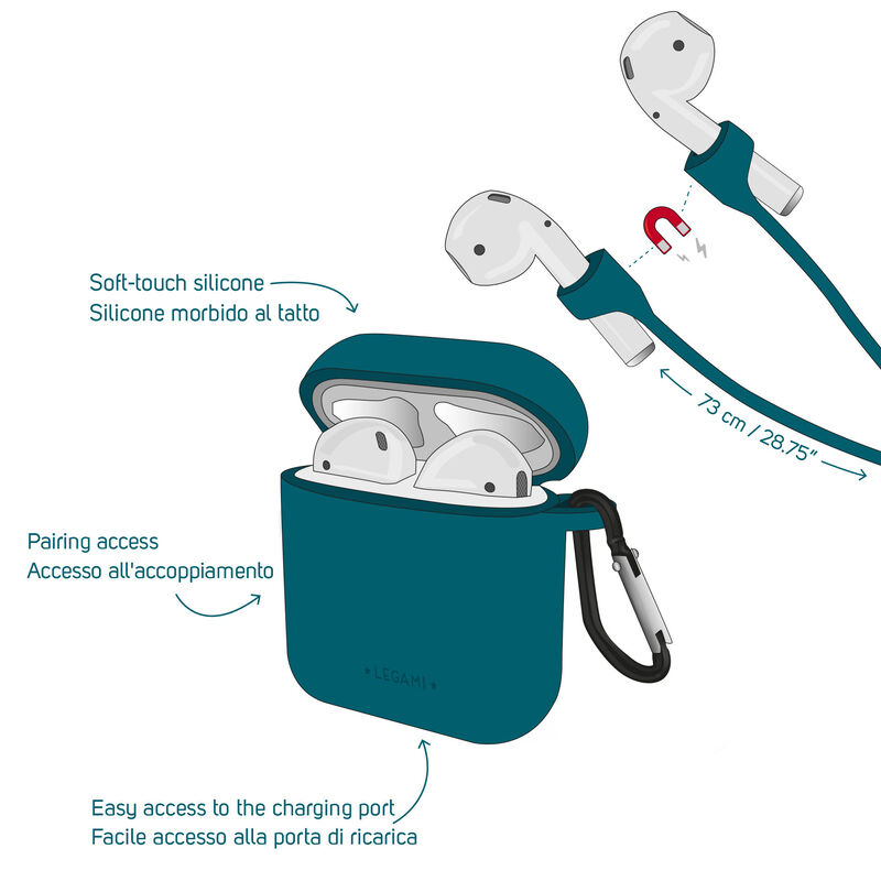 Conjunto compuesto por estuche y correa de transporte para AirPods - Air'n Go