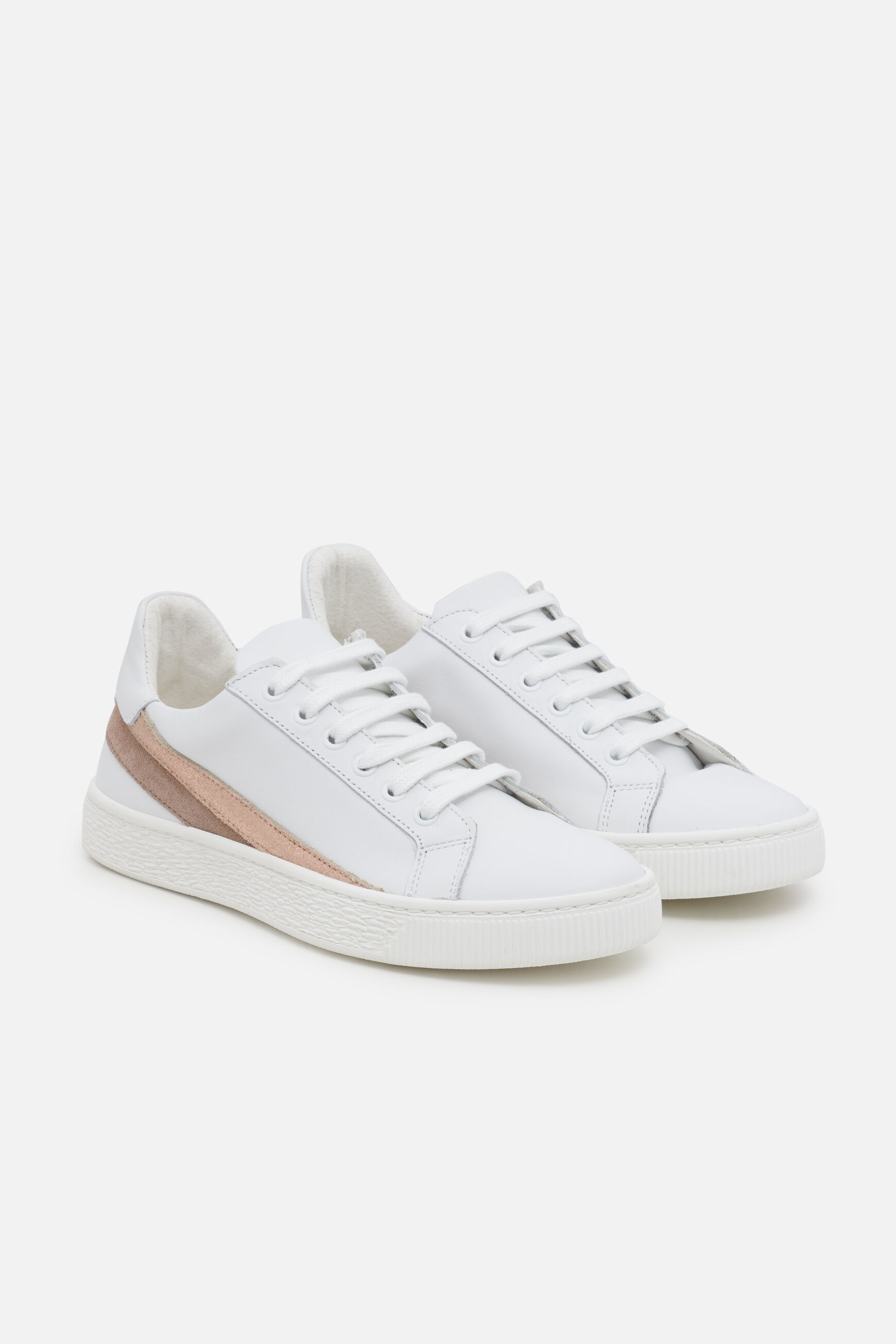 baskets jeanne 100% cuir ivoire femme