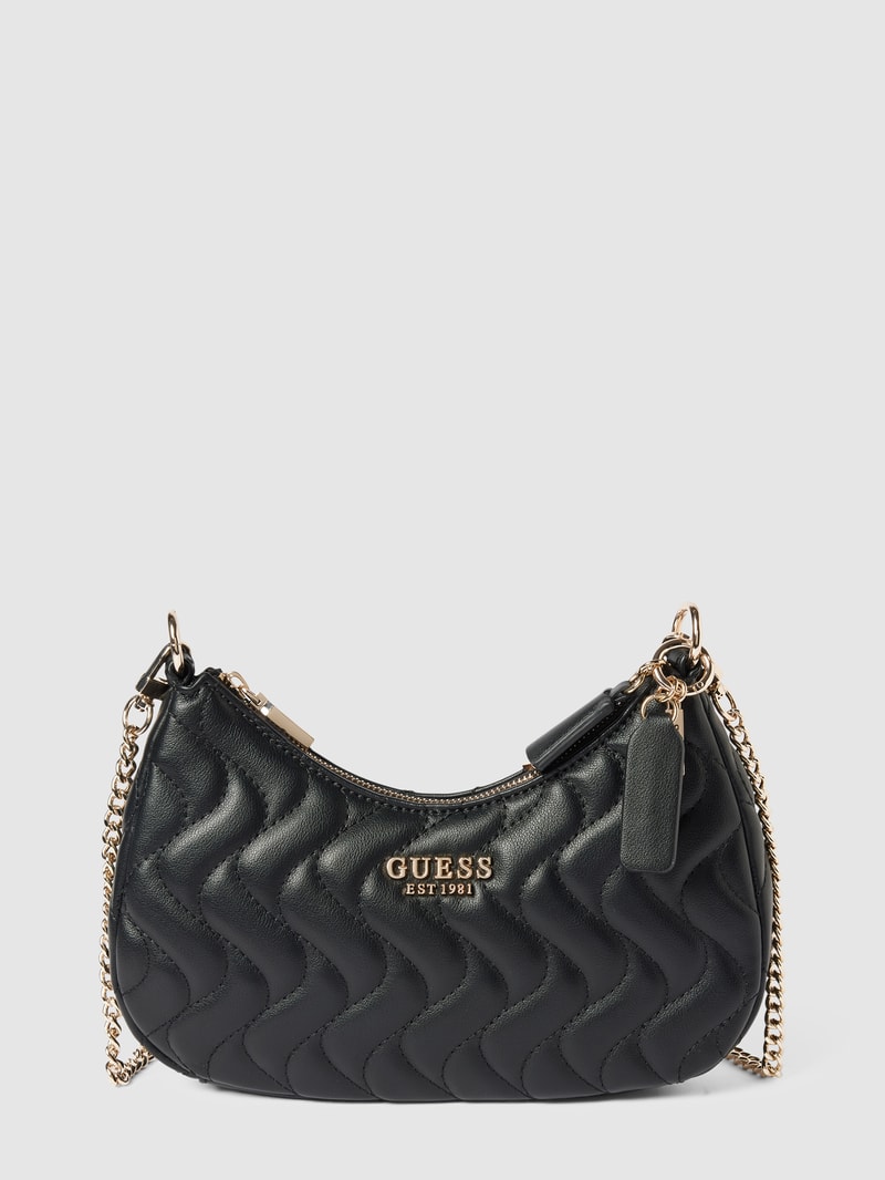 Handtasche mit Steppnähten Modell 'ECO' in schwarz