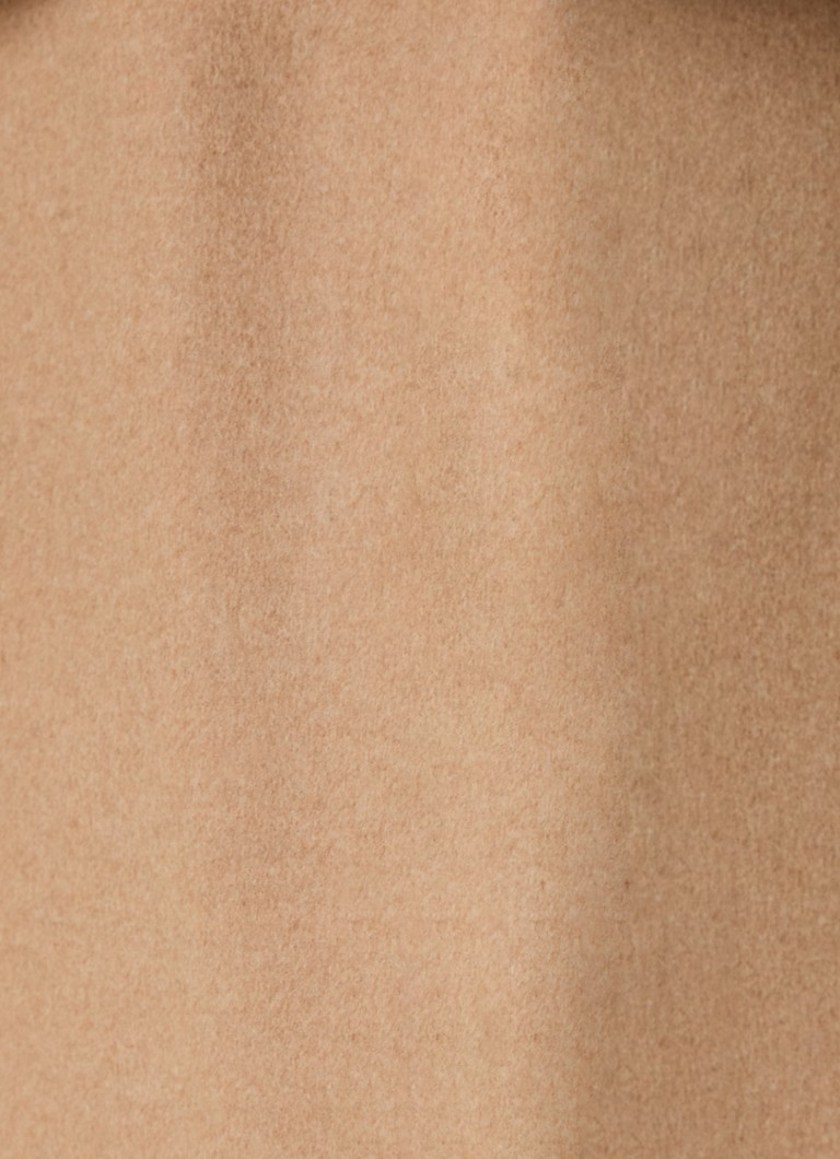 Pantaloni MaxMara Fagus din lână cu talie înaltă și croială lată, de culoare camel.