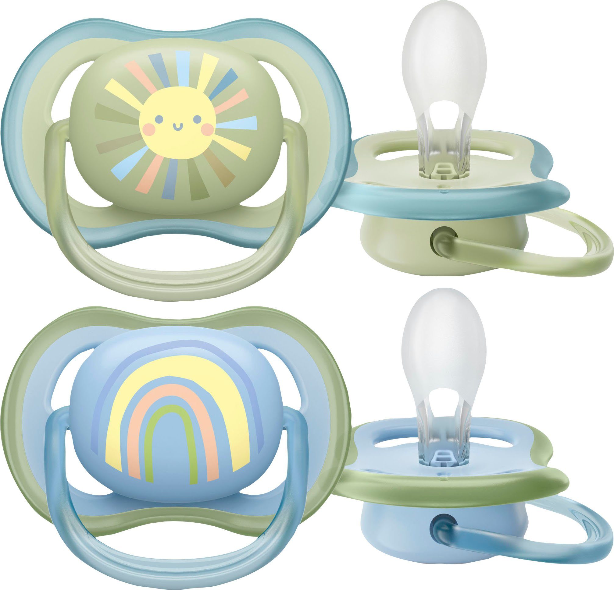 Philips AVENT Schnuller ultra air SCF085, Doppelpack, mit Transport- und Sterilisationsbox, 0 bis 6 Monate