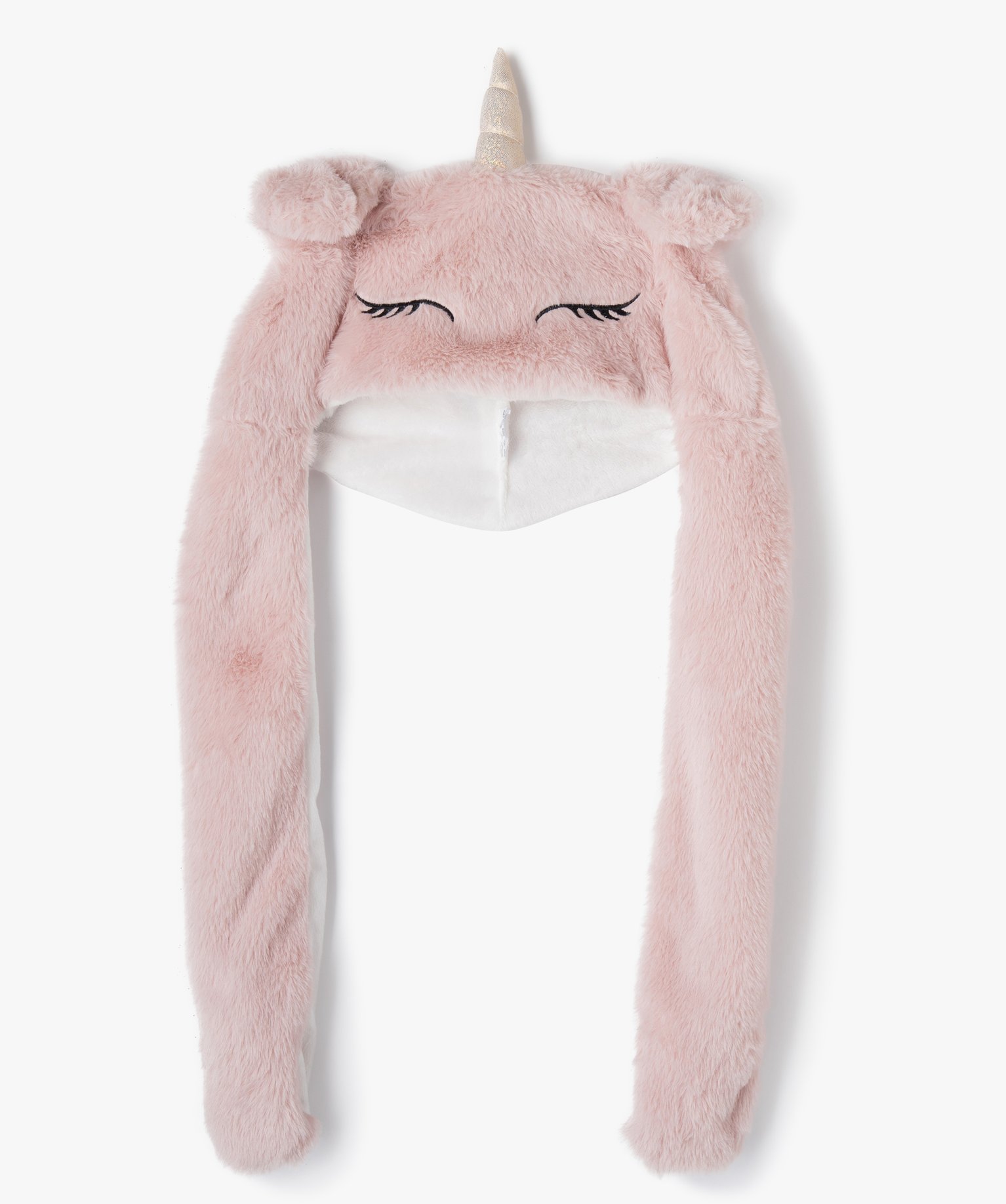 Bonnet peluche licorne avec oreilles animées fille rose | GEMO