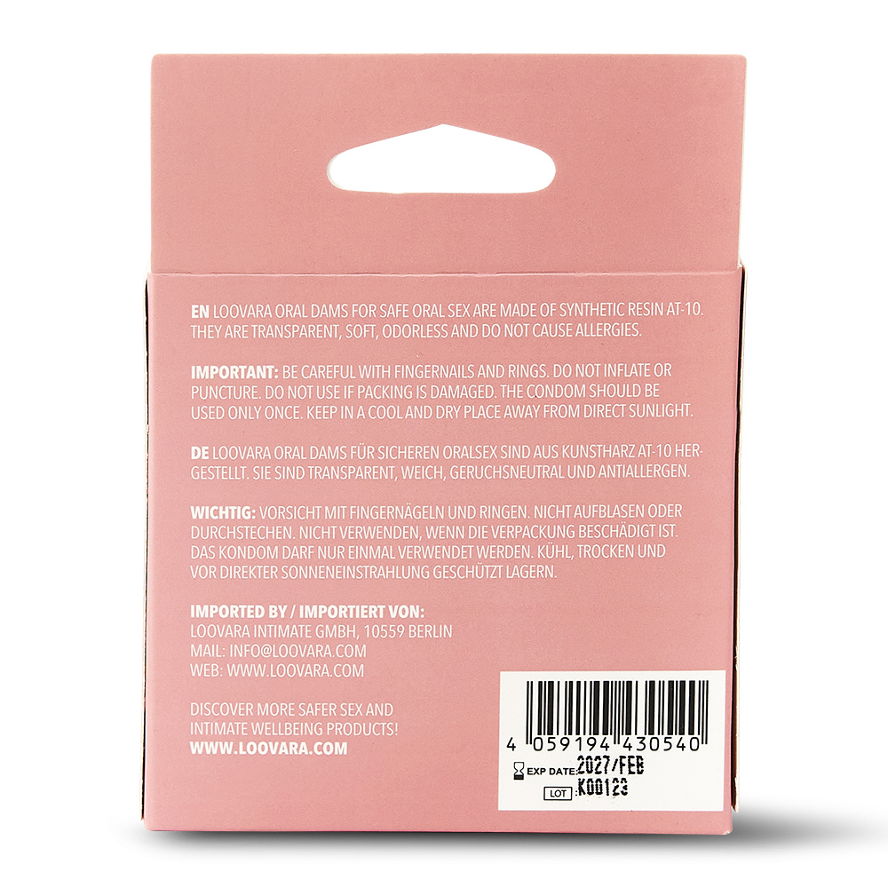 loovara Oral Dams - Sans latex - Digues buccales Digues buccales sans latex