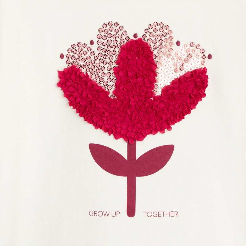 T-shirt à motif fleuri rose fille