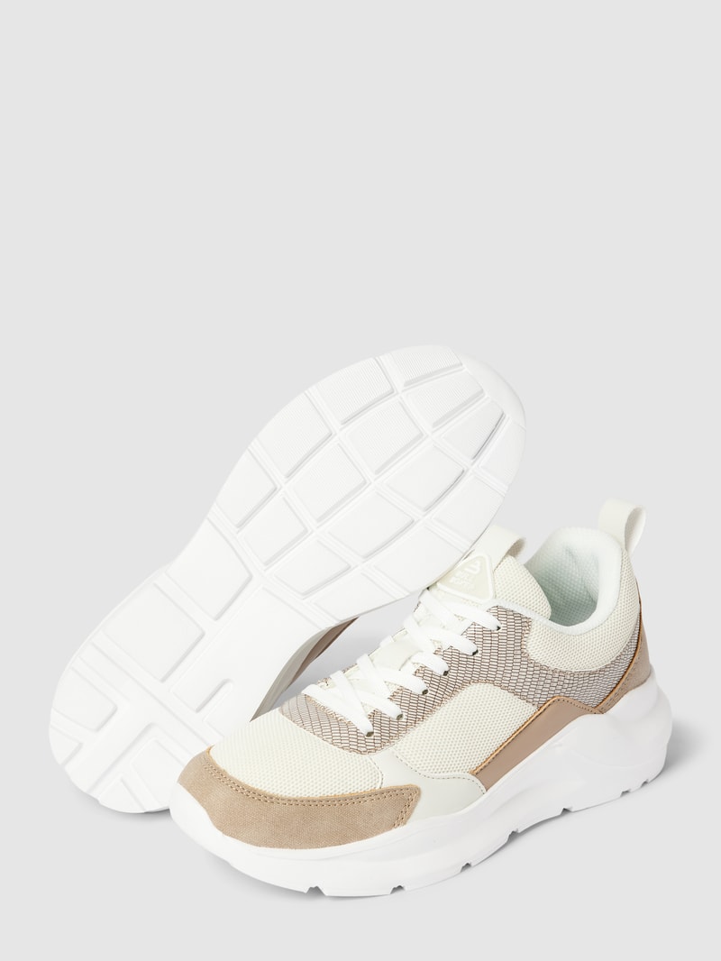 Sneaker mit tonalem Besatz in rosa