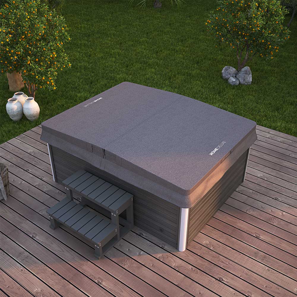 Home Deluxe Outdoor Whirlpool STREAM inkl. Treppe und Thermoabdeckung