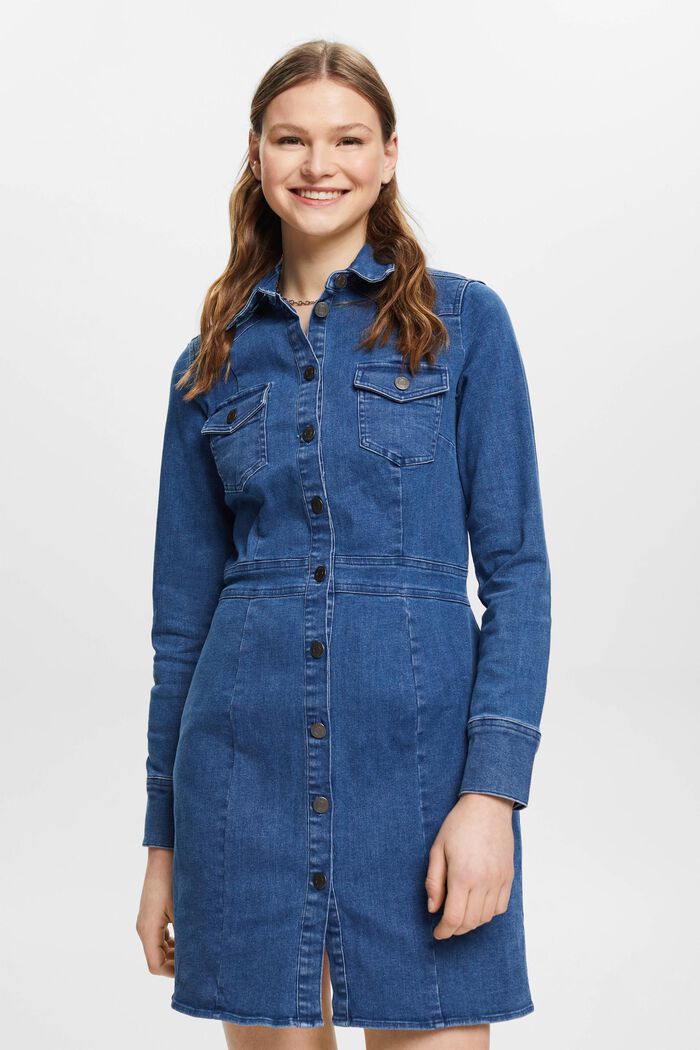 Jeans-Minikleid im Hemdstil