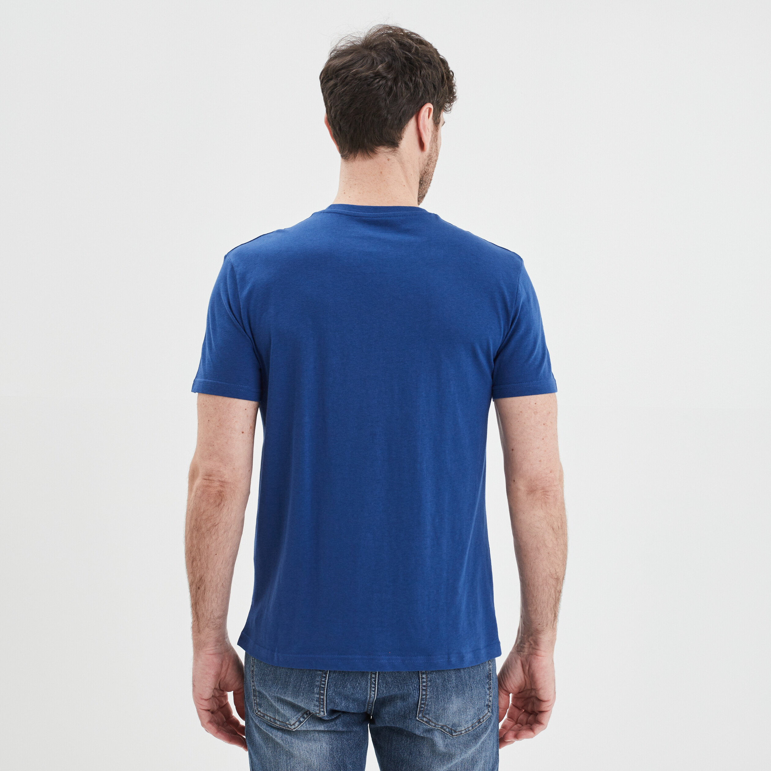T-shirt en coton manches courtes bleu electrique homme | La Halle