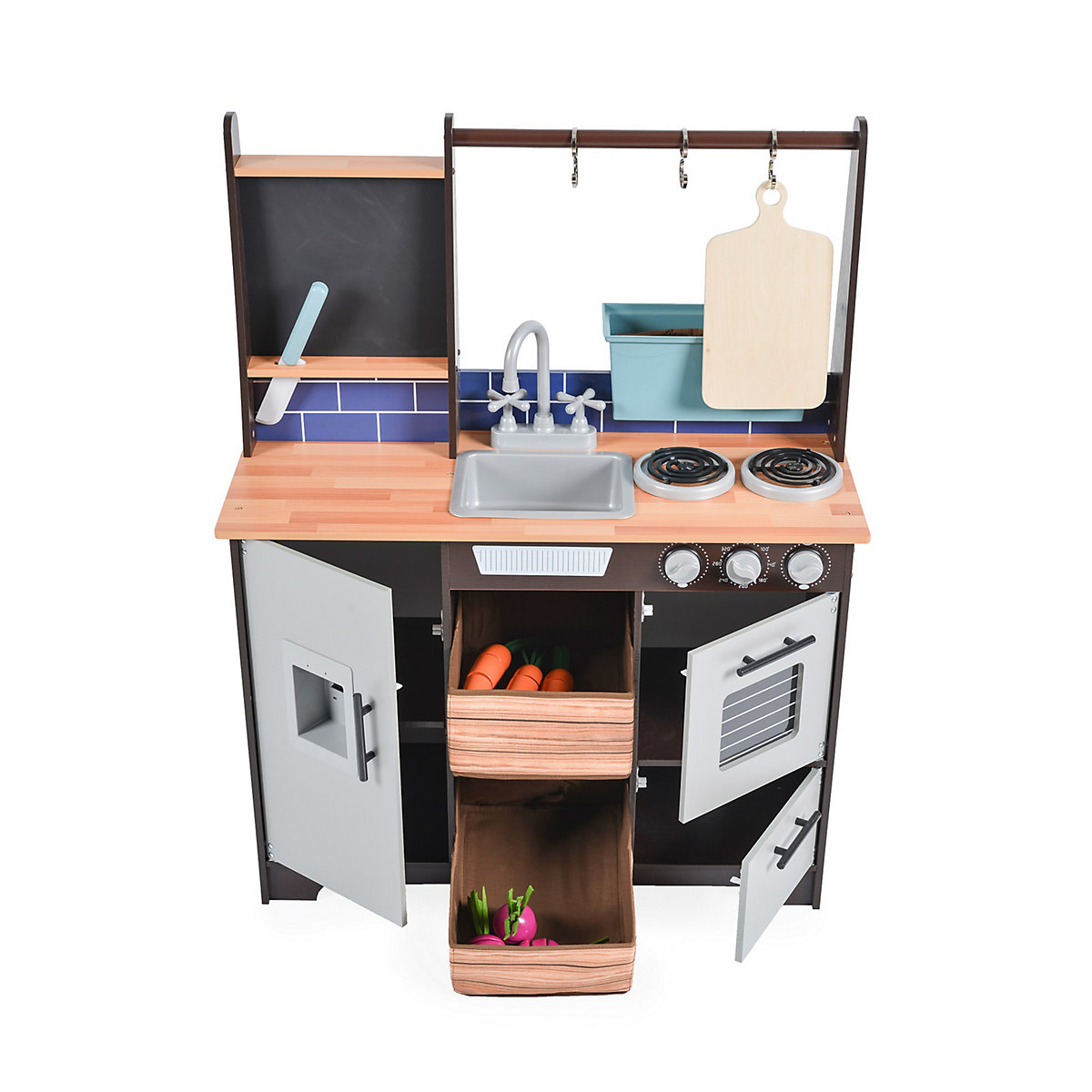 Kinderküche Toskana 7265 Holz 95 cm hoch Spülbecken Backofen Lebensmittel Spielküchen