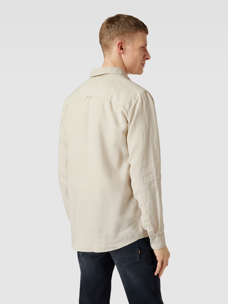 Freizeithemd mit Label-Stitching in sand